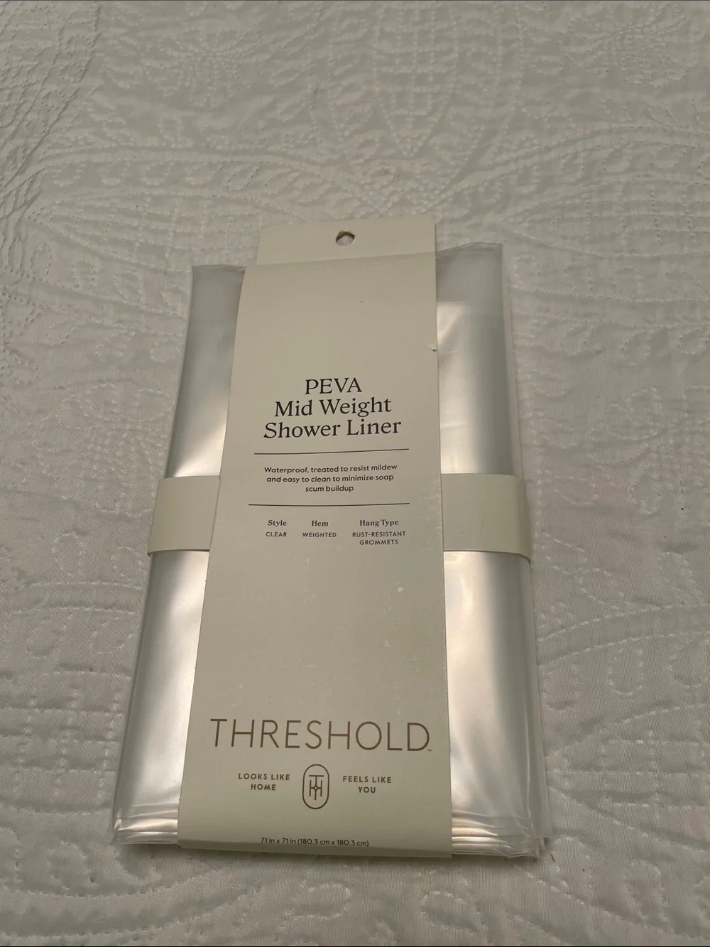 NWT THRESHOLD Clear Shower Liner Shower Curtain